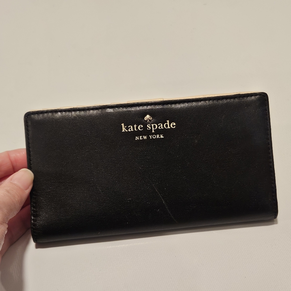 Kate Spade Black Leather Bifold Wallet